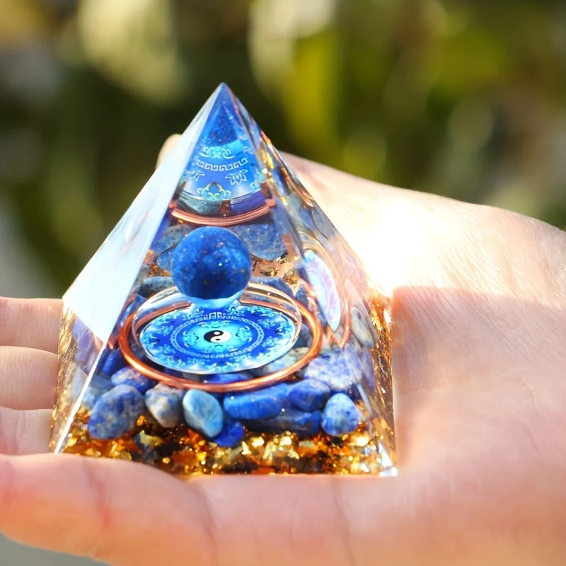 Natural Lapis Lazuli Orgone Pyramid