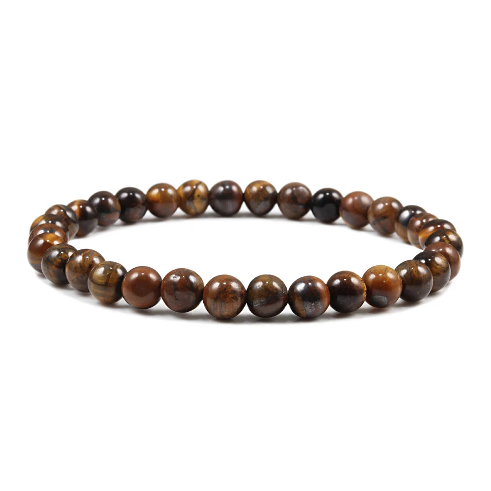 Natural Stone Tiger Eye Buddha Lava Meditation Bracelet
