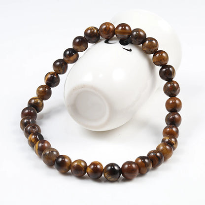 Natural Stone Tiger Eye Buddha Lava Meditation Bracelet