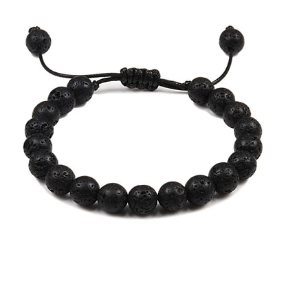 Natural Stone Tiger Eye Buddha Lava Meditation Bracelet
