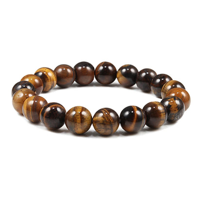 Natural Stone Tiger Eye Buddha Lava Meditation Bracelet