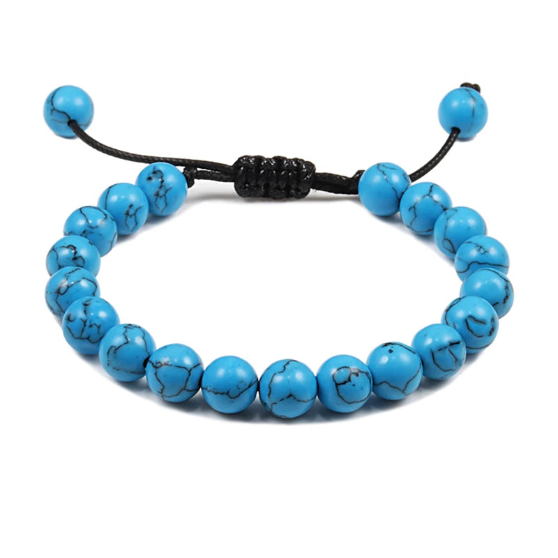 Natural Stone Tiger Eye Buddha Lava Meditation Bracelet