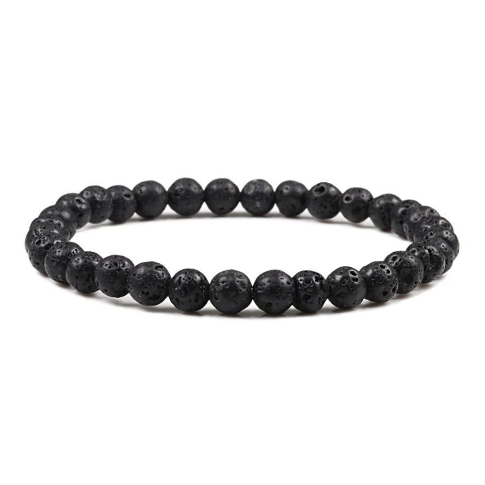Natural Stone Tiger Eye Buddha Lava Meditation Bracelet