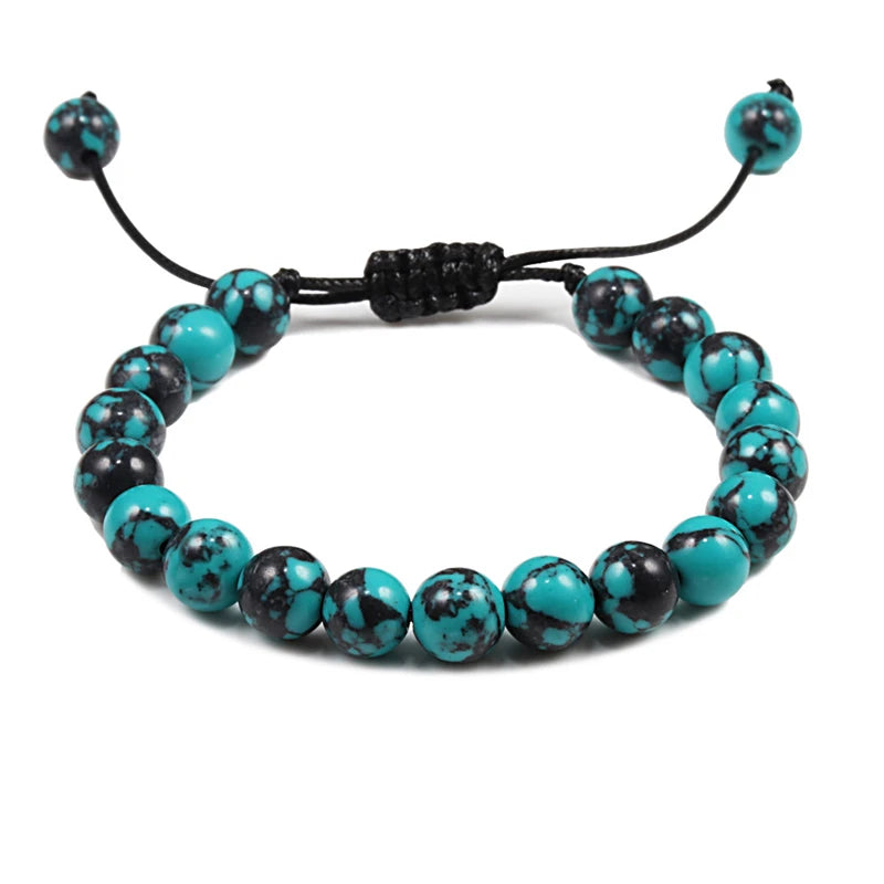 Natural Stone Tiger Eye Buddha Lava Meditation Bracelet