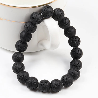 Natural Stone Tiger Eye Buddha Lava Meditation Bracelet