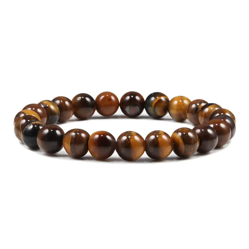 Natural Stone Tiger Eye Buddha Lava Meditation Bracelet