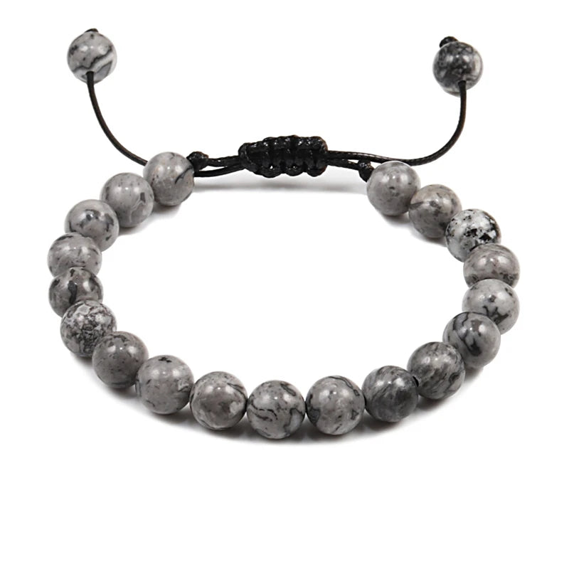 Natural Stone Tiger Eye Buddha Lava Meditation Bracelet
