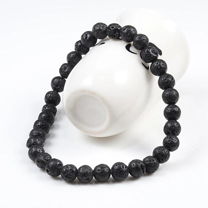 Natural Stone Tiger Eye Buddha Lava Meditation Bracelet