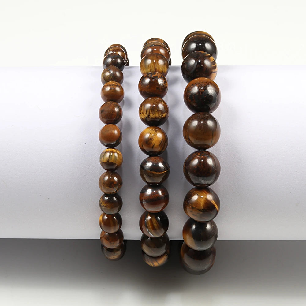 Natural Stone Tiger Eye Buddha Lava Meditation Bracelet