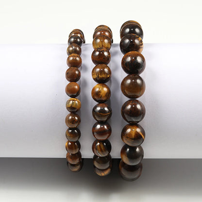 Natural Stone Tiger Eye Buddha Lava Meditation Bracelet