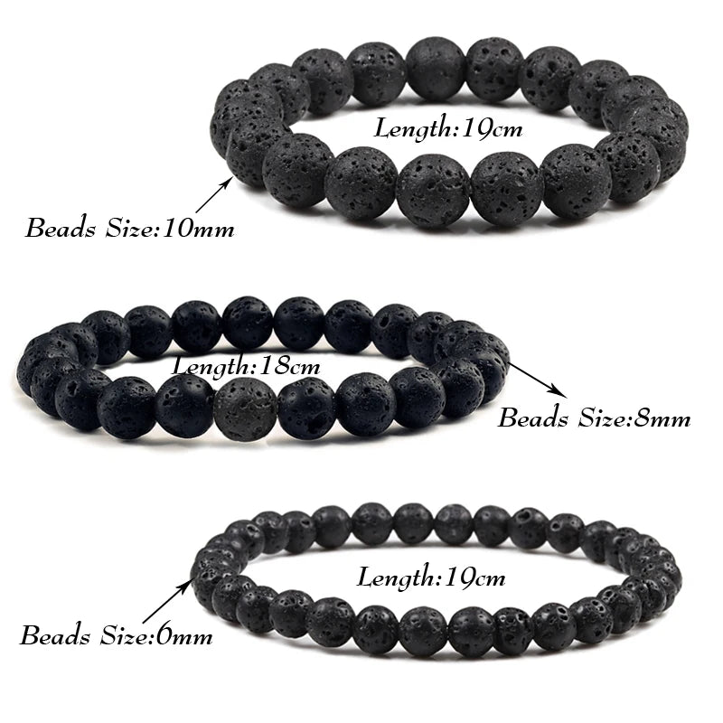 Natural Stone Tiger Eye Buddha Lava Meditation Bracelet