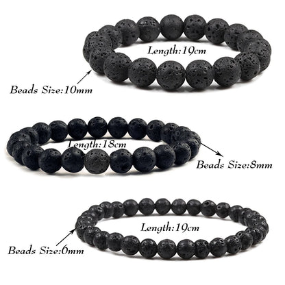 Natural Stone Tiger Eye Buddha Lava Meditation Bracelet