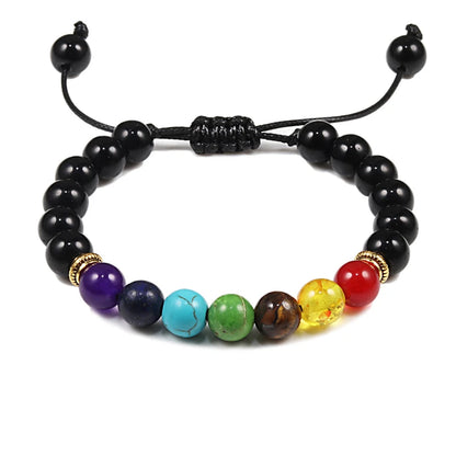 Natural Stone Tiger Eye Buddha Lava Meditation Bracelet