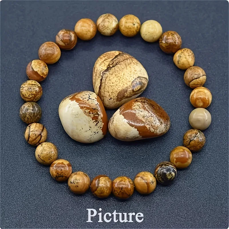Blue Apatite Natural Stone Bead Bracelet