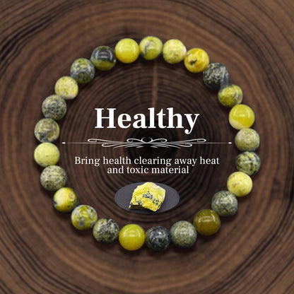 Natural Stone 8mm Beaded Elastic Bracelet