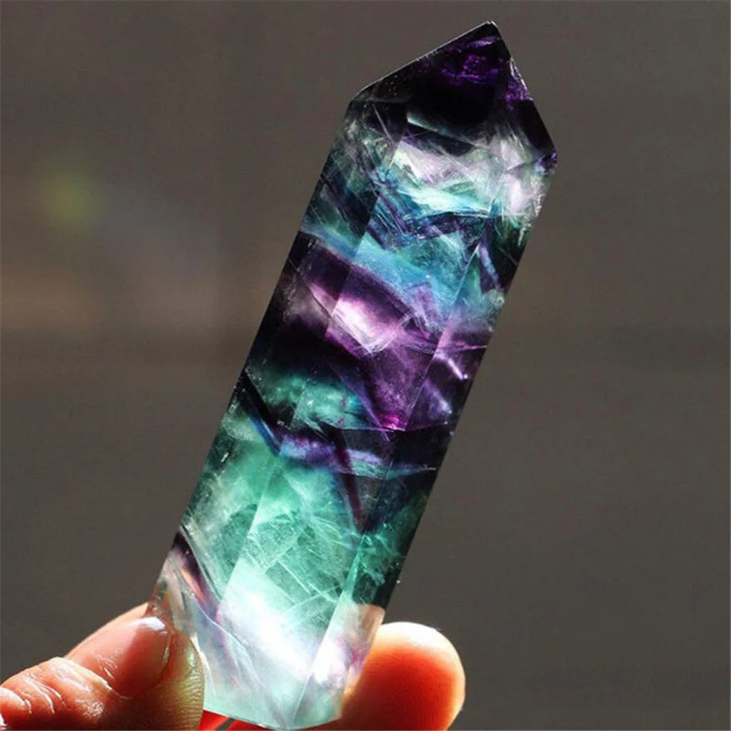 Natural Colorful Fluorite Crystal Point