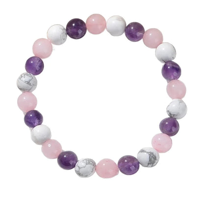 Natural Stone 8mm Beaded Elastic Bracelet