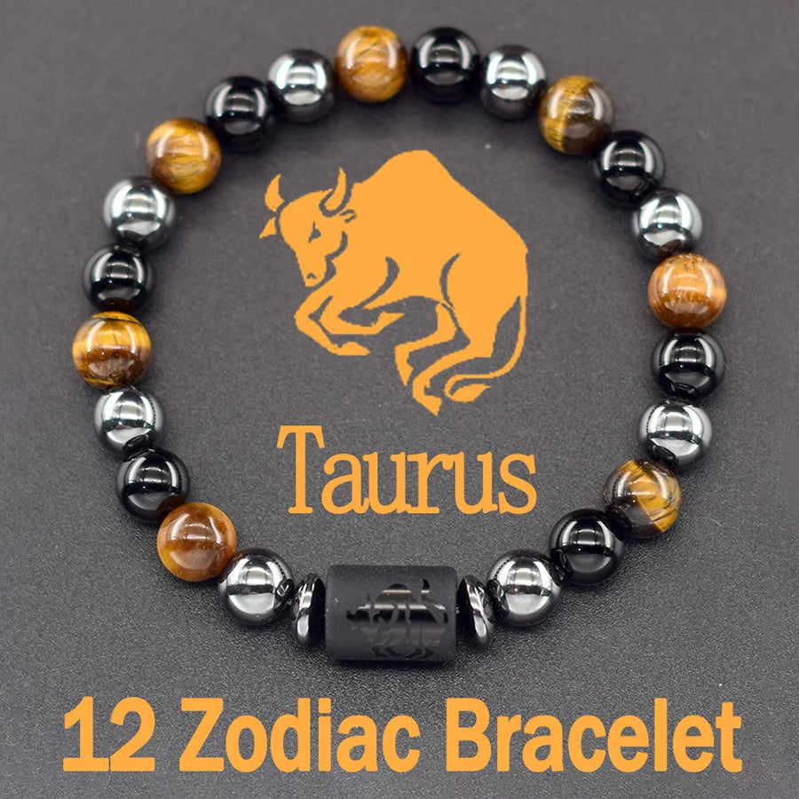 Zodiac Tiger Eye Hematite Bracelet