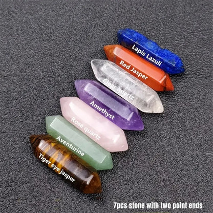 14-Piece Pointed Quartz Chakra Crystal Set