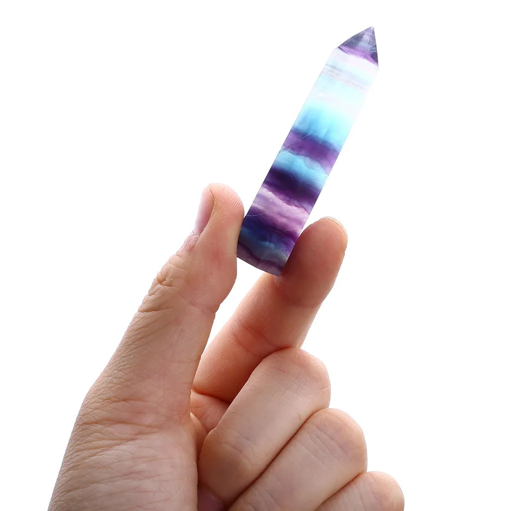 Natural Colorful Fluorite Crystal Point