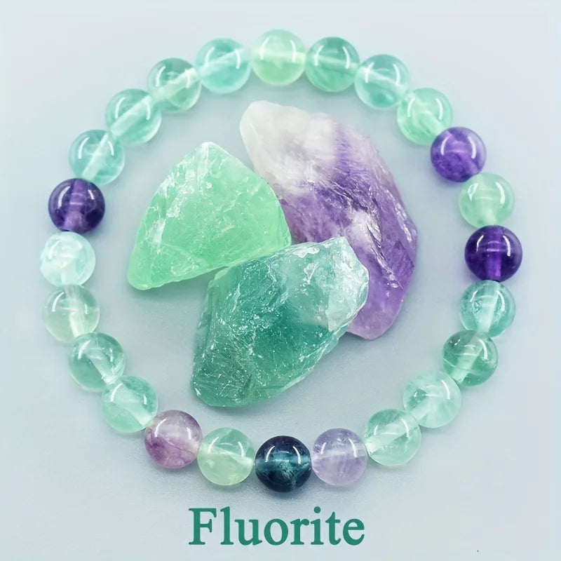 Blue Apatite Natural Stone Bead Bracelet