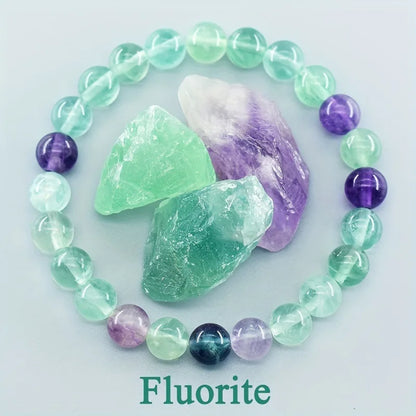 Blue Apatite Natural Stone Bead Bracelet
