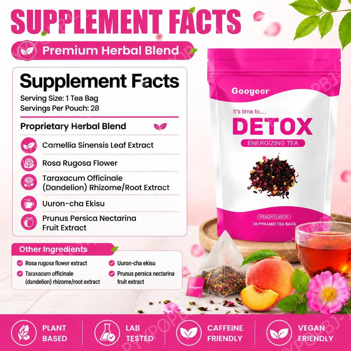 Peach Energizing Tea Bags