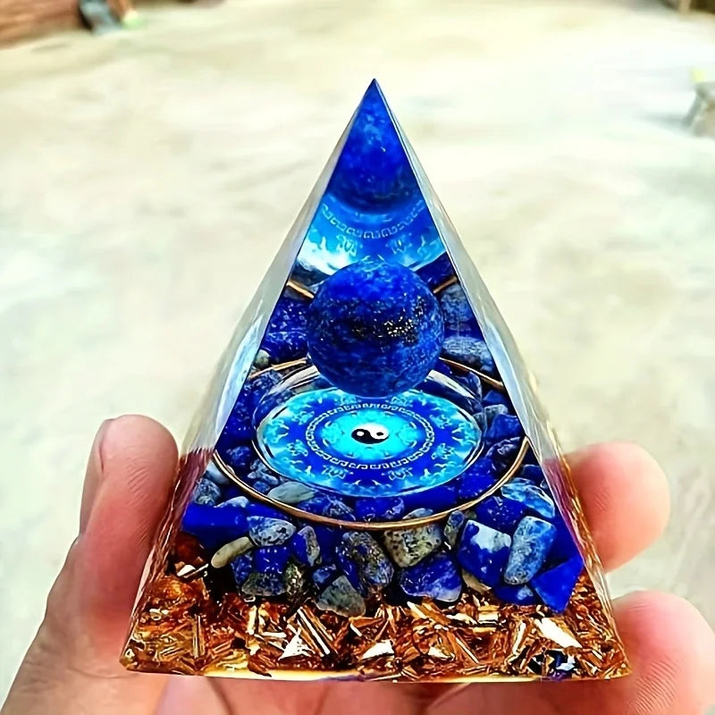Natural Lapis Lazuli Orgone Pyramid