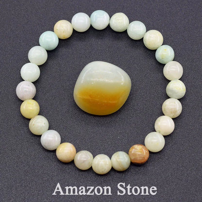 Natural Lapis Lazuli Beaded Elastic Bracelet