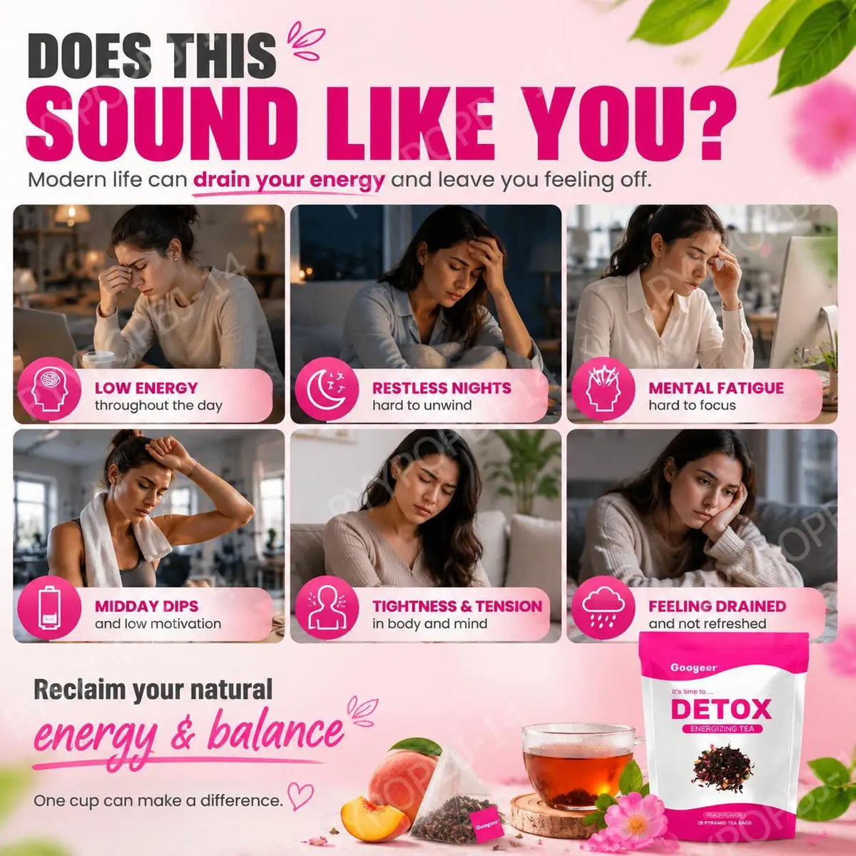 Peach Energizing Tea Bags