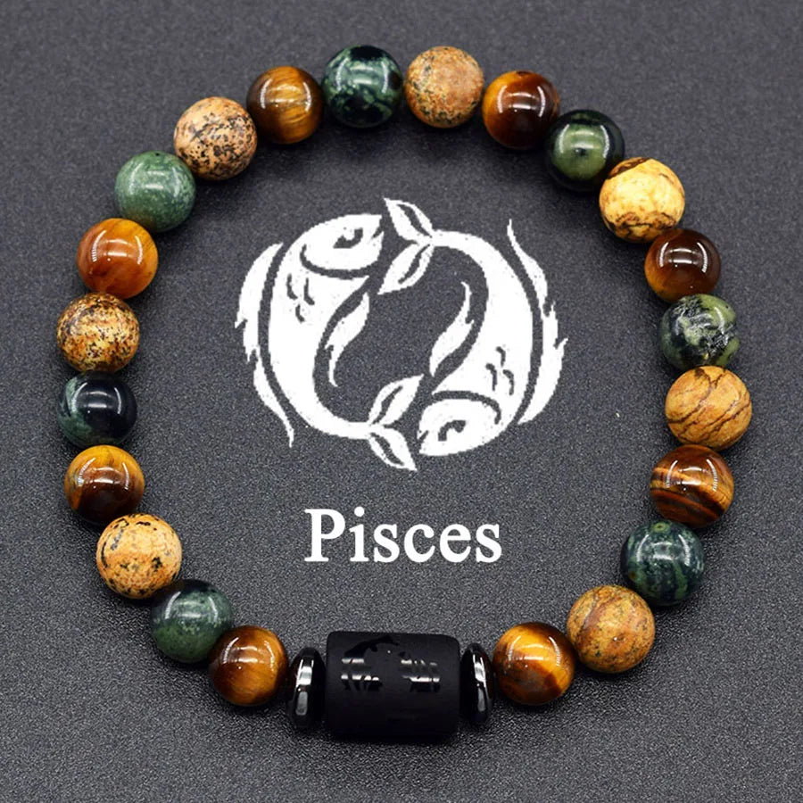 Zodiac Tiger Eye Hematite Bracelet