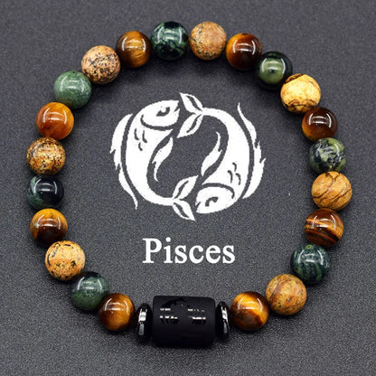 Zodiac Tiger Eye Hematite Bracelet