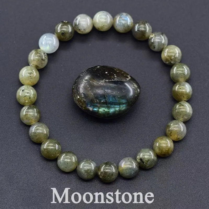 Blue Apatite Natural Stone Bead Bracelet