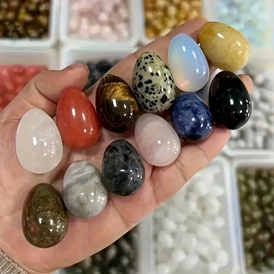 12-Piece Polished Crystal Egg Stones