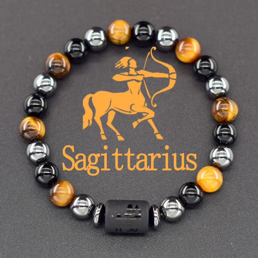 Zodiac Tiger Eye Hematite Bracelet