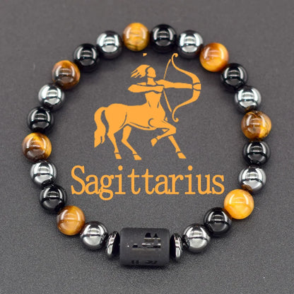 Zodiac Tiger Eye Hematite Bracelet