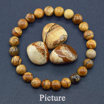 Natural Lapis Lazuli Beaded Elastic Bracelet