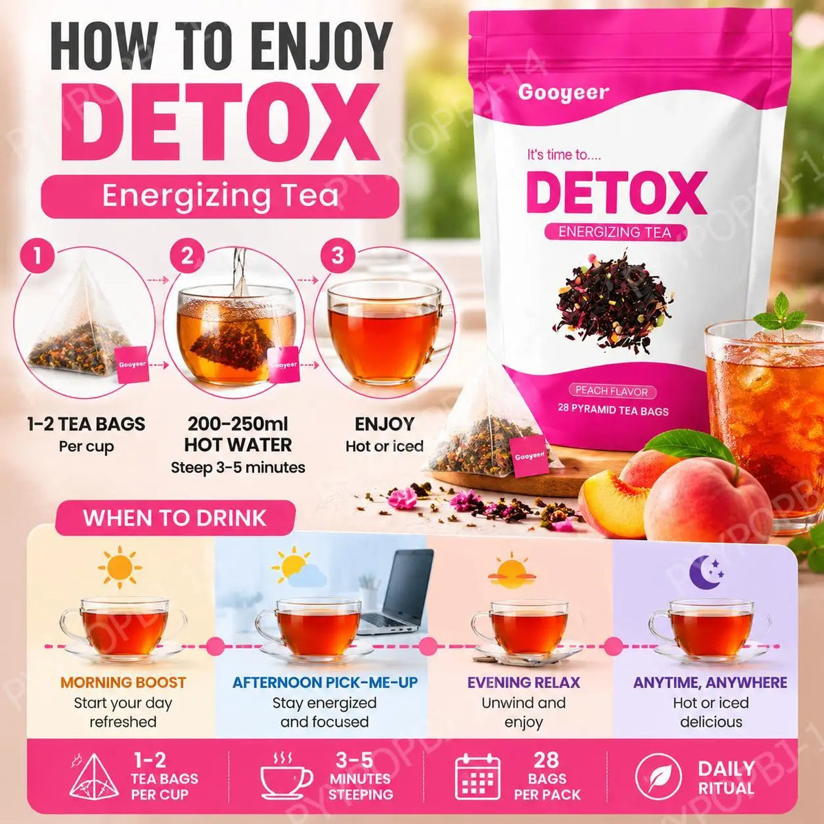 Peach Energizing Tea Bags