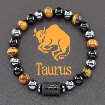 Zodiac Tiger Eye Hematite Bracelet