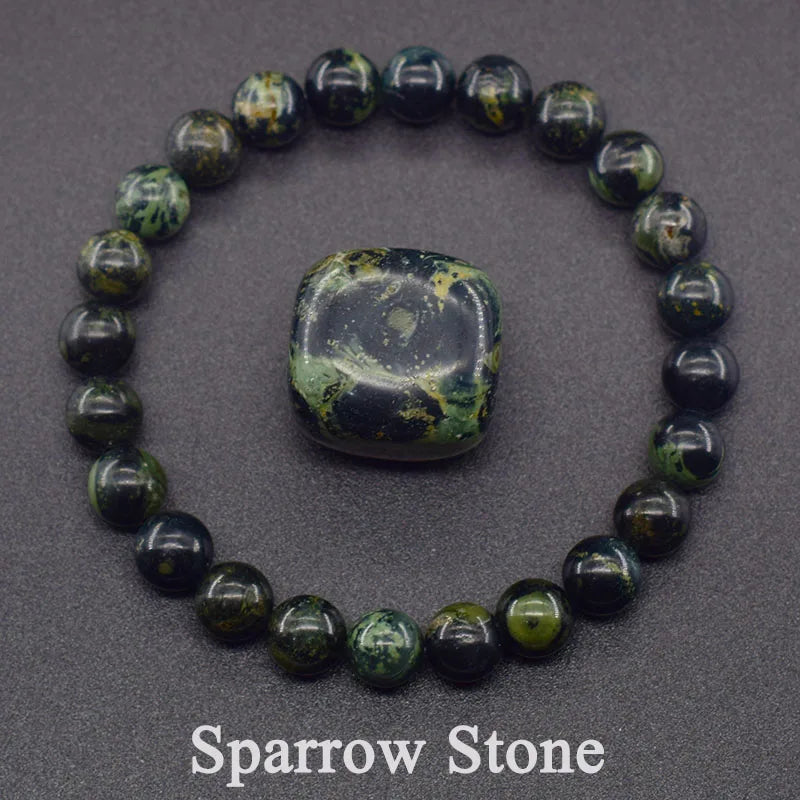 Natural Lapis Lazuli Beaded Elastic Bracelet