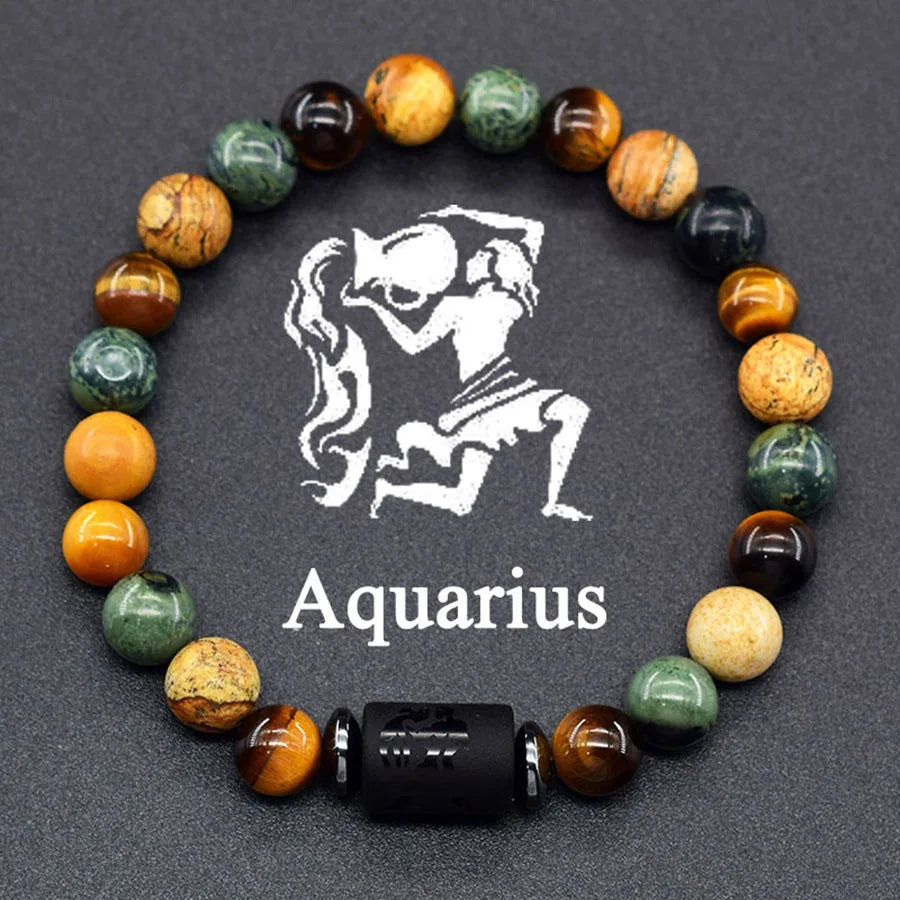 Zodiac Tiger Eye Hematite Bracelet