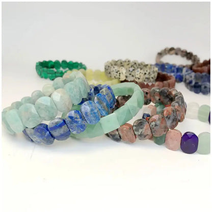 Stone Bead Elastic Couple Bracelet