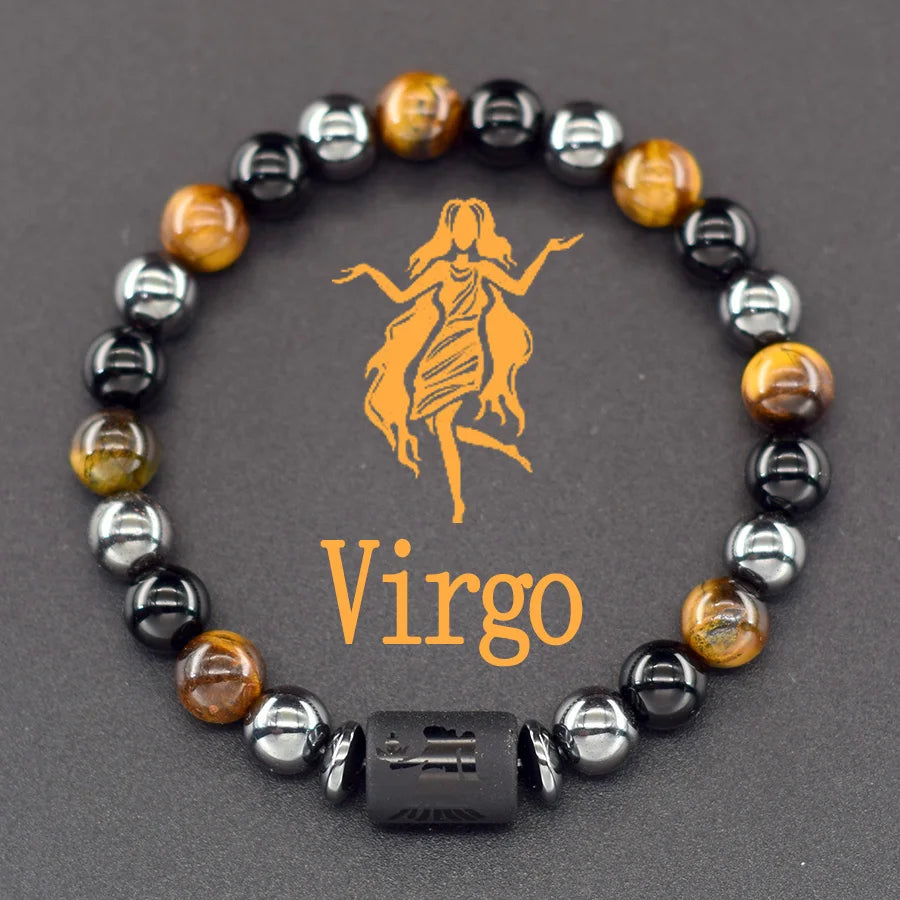 Zodiac Tiger Eye Hematite Bracelet