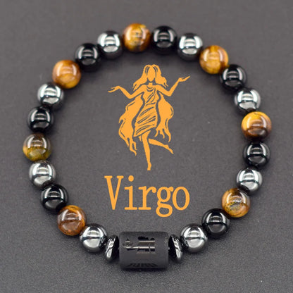 Zodiac Tiger Eye Hematite Bracelet