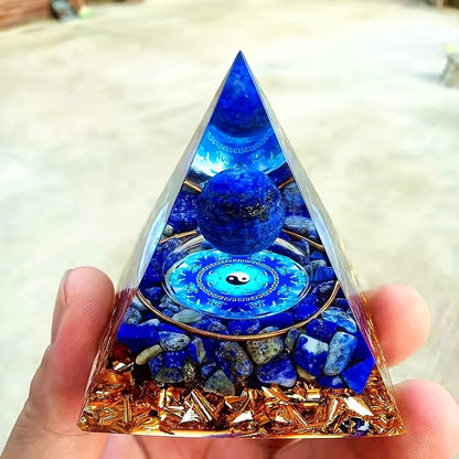 Natural Lapis Lazuli Orgone Pyramid