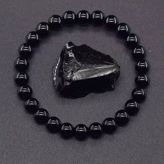 Natural Onyx Obsidian Bracelet