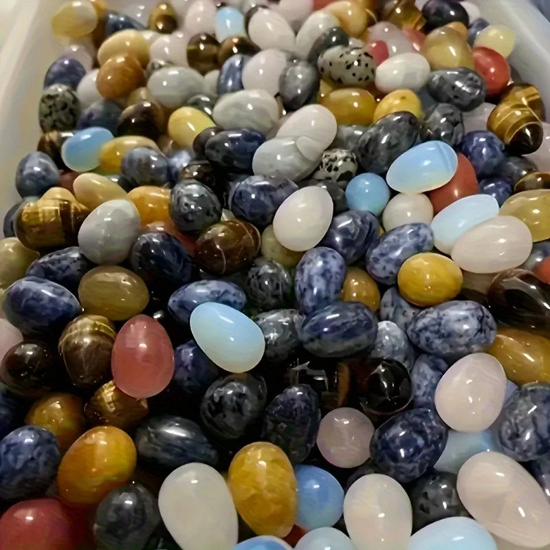 12-Piece Polished Crystal Egg Stones