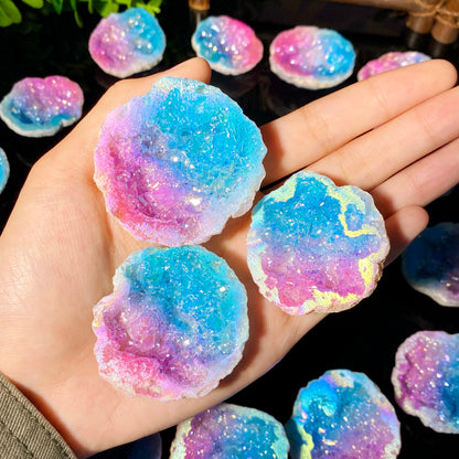 Aura White Agate Crystal Geode