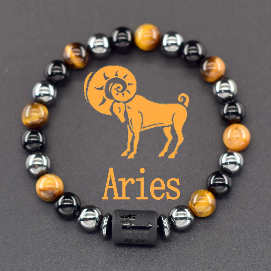 Zodiac Tiger Eye Hematite Bracelet