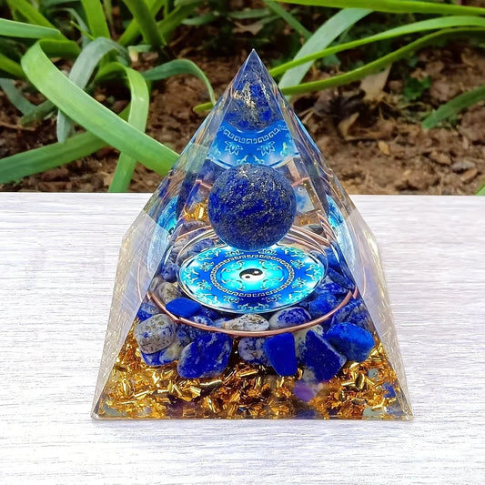 Natural Lapis Lazuli Orgone Pyramid